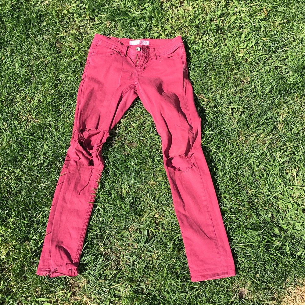 Red JOE FRESH slim jeans